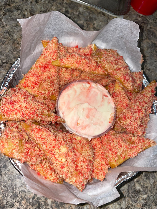 Strawberry crunch cheesecake nacho (recipe )